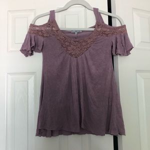 Lavender Top with Shoulder Cut outs